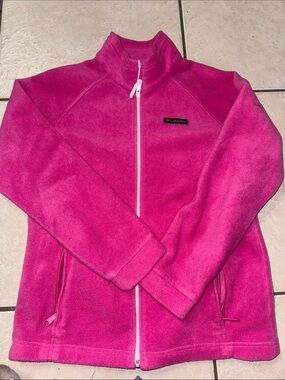 Columbia Women's Bright Pink Full-Zip Teddy Fleece Jacket